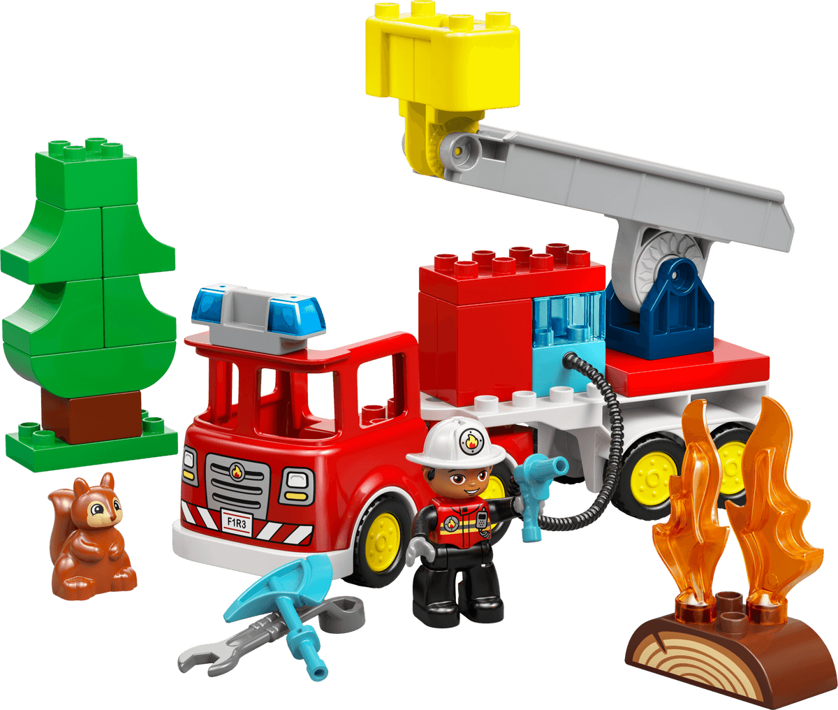 Fire Truck with Hose and Firefighter collectible