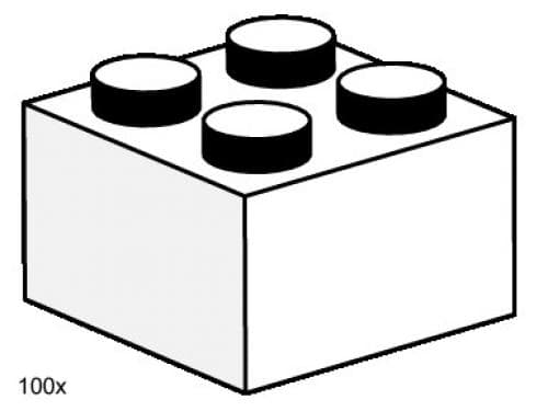2 x 2 White Bricks collectible