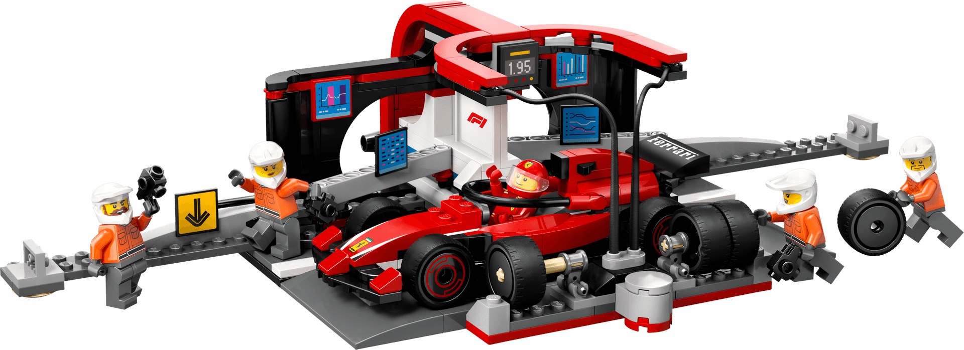 F1 Pit Stop & Pit Crew with Ferrari Car collectible
