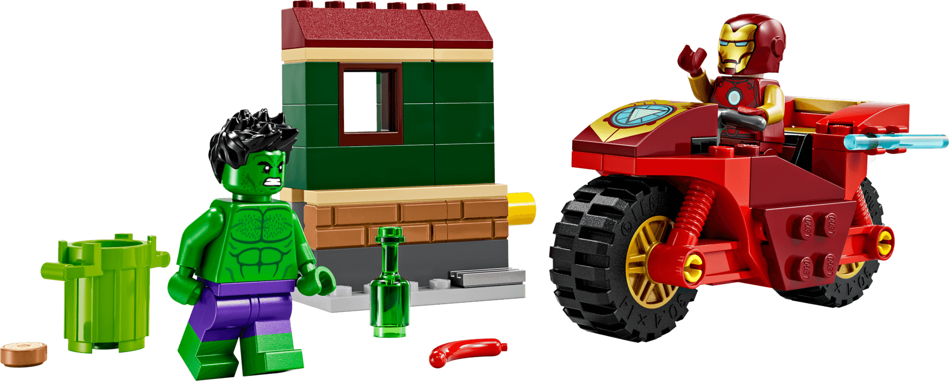 Iron Man with Bike and The Hulk collectible
