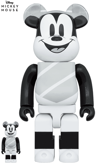 BE@RBRICK HAT AND PONCHO MICKEY 100% & 400% collectible