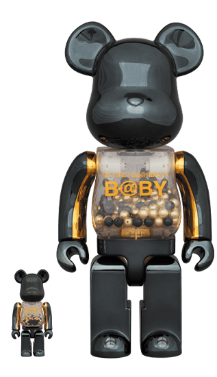 MY FIRST BE@RBRICK INNERSECT BLACK & GOLD Ver.100% & 400% collectible