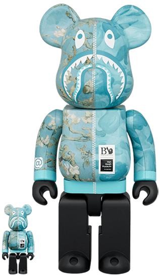 BE@RBRICK BAPE(R) × Van Gogh Museum Almond Blossom SHARK 100% & 400% collectible