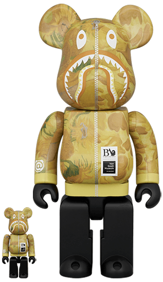 BE@RBRICK BAPE(R) × Van Gogh Museum Sunflowers SHARK 100% & 400% collectible