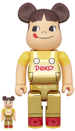 BE@RBRICK ペコちゃん(オーバーオール) 金メッキ 100% & 400% collectible