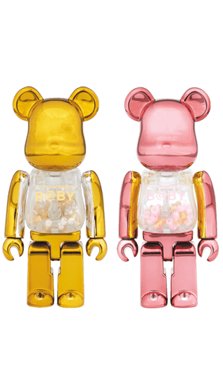 MY FIRST BE@RBRICK GOLD & SILVER Ver./PINK & GOLD Ver. 100% collectible