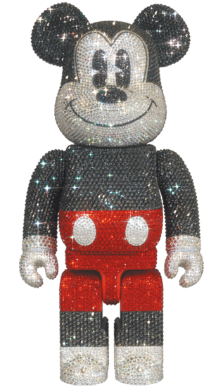 CRYSTAL DECORATE MICKEY MOUSE BE@RBRICK 400% R&W Ver. collectible