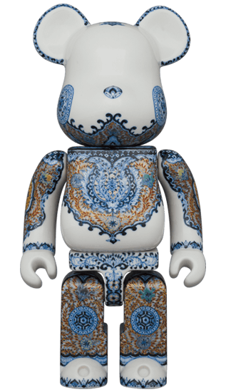 九谷BE@RBRICK 【青華紅彩花唐草紋】400% (EDITION 1) collectible
