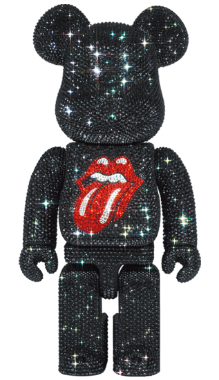 CRYSTAL DECORATE BE@RBRICK The Rolling Stones Tongue Logo 400% collectible