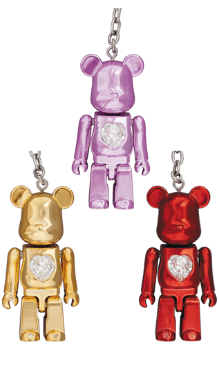 BE@RBRICK クリスタルハートメタルチャーム (ゴールド/ピンク/レッド) collectible