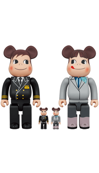 <ANAオリジナル>BE@RBRICK for ANA CAPTAIN ポコちゃん & CA10代目 ペコちゃん 100% & 400% 4体セット collectible