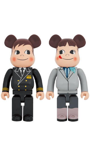 <ANAオリジナル>BE@RBRICK for ANA CAPTAIN ポコちゃん & CA10代目 ペコちゃん 1000% 2体セット collectible