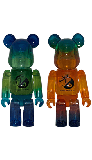 BE@RBRICK GRADATION CLEAR(Green ver.)/ BE@RBRICK GRADATION CLEAR(Orange ver.) collectible
