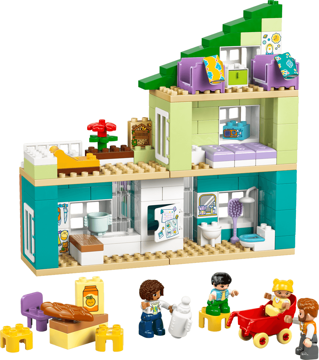 3 in 1 Modern Family House with Figures collectible