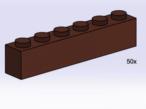 1 x 6 Brown Bricks collectible