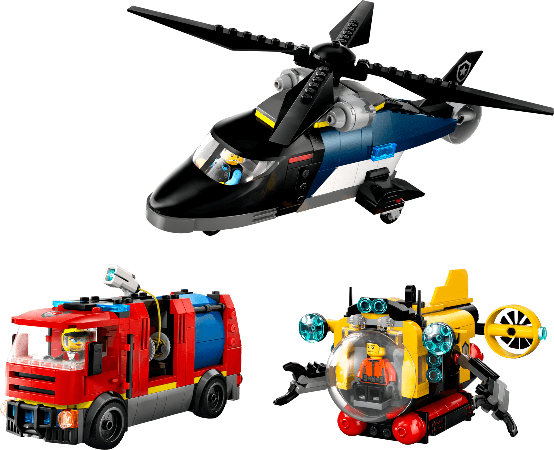 Helicopter, Fire Truck & Submarine Remix collectible