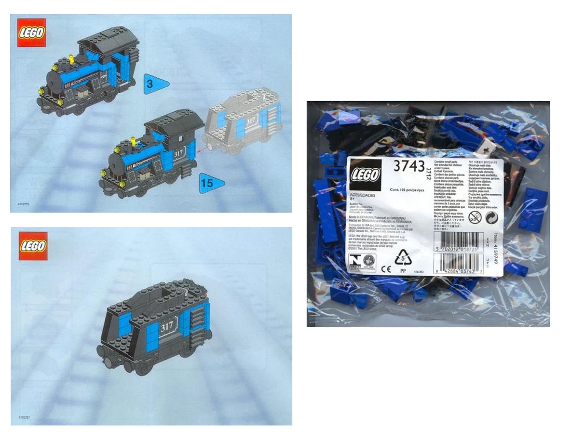 Small Train Engine with Tender Blue collectible