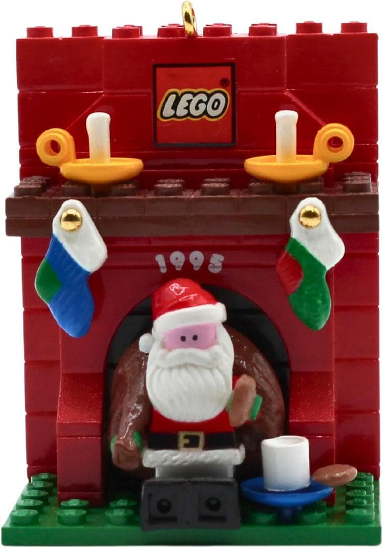 Hallmark Keepsake Christmas Tree Ornament - 1995 Fireplace with Santa collectible